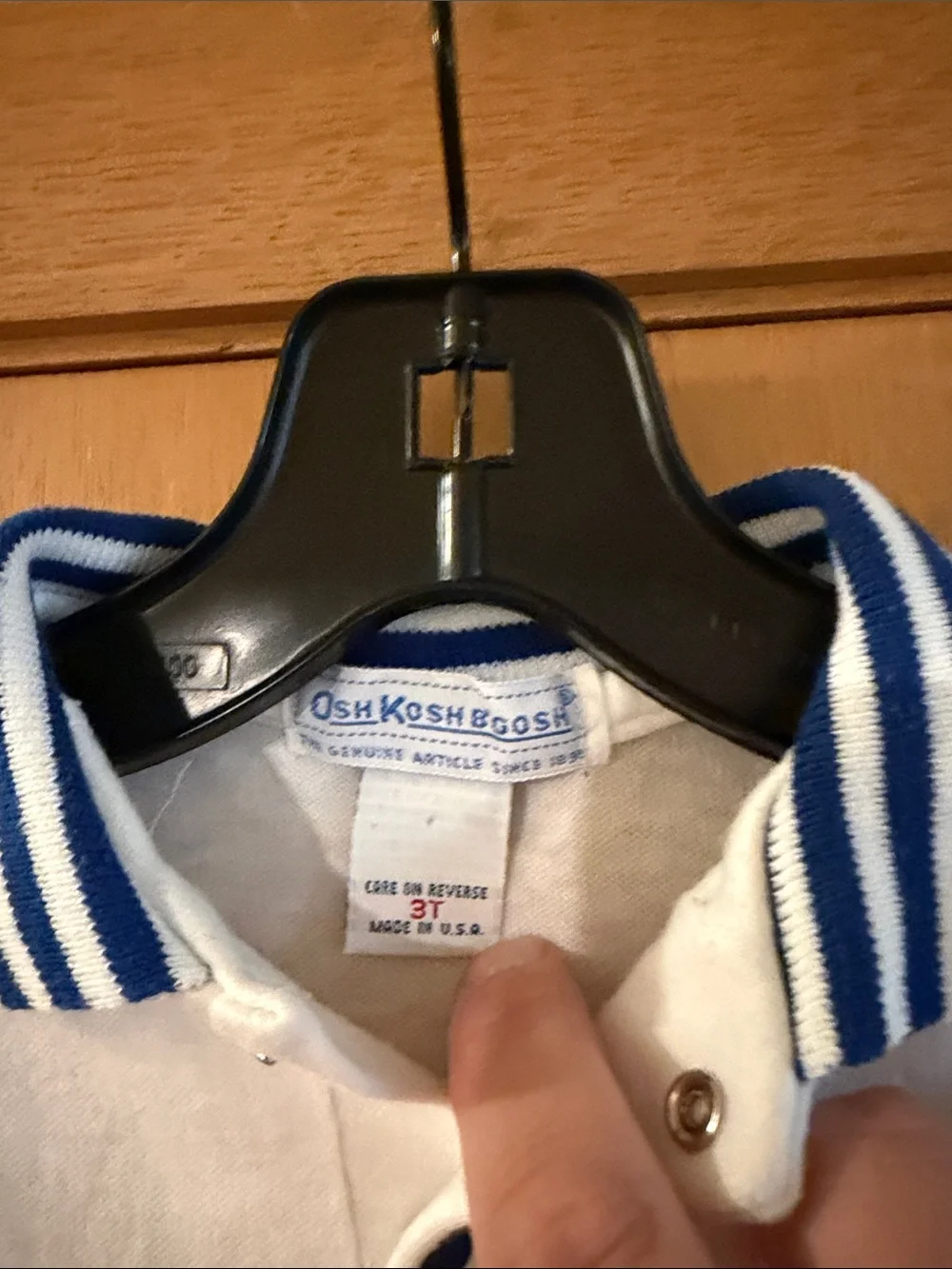 Oshkosh B’Gosh Kids Boys Vintage Mice Cheese Polo Shirt White Blue Size 3T